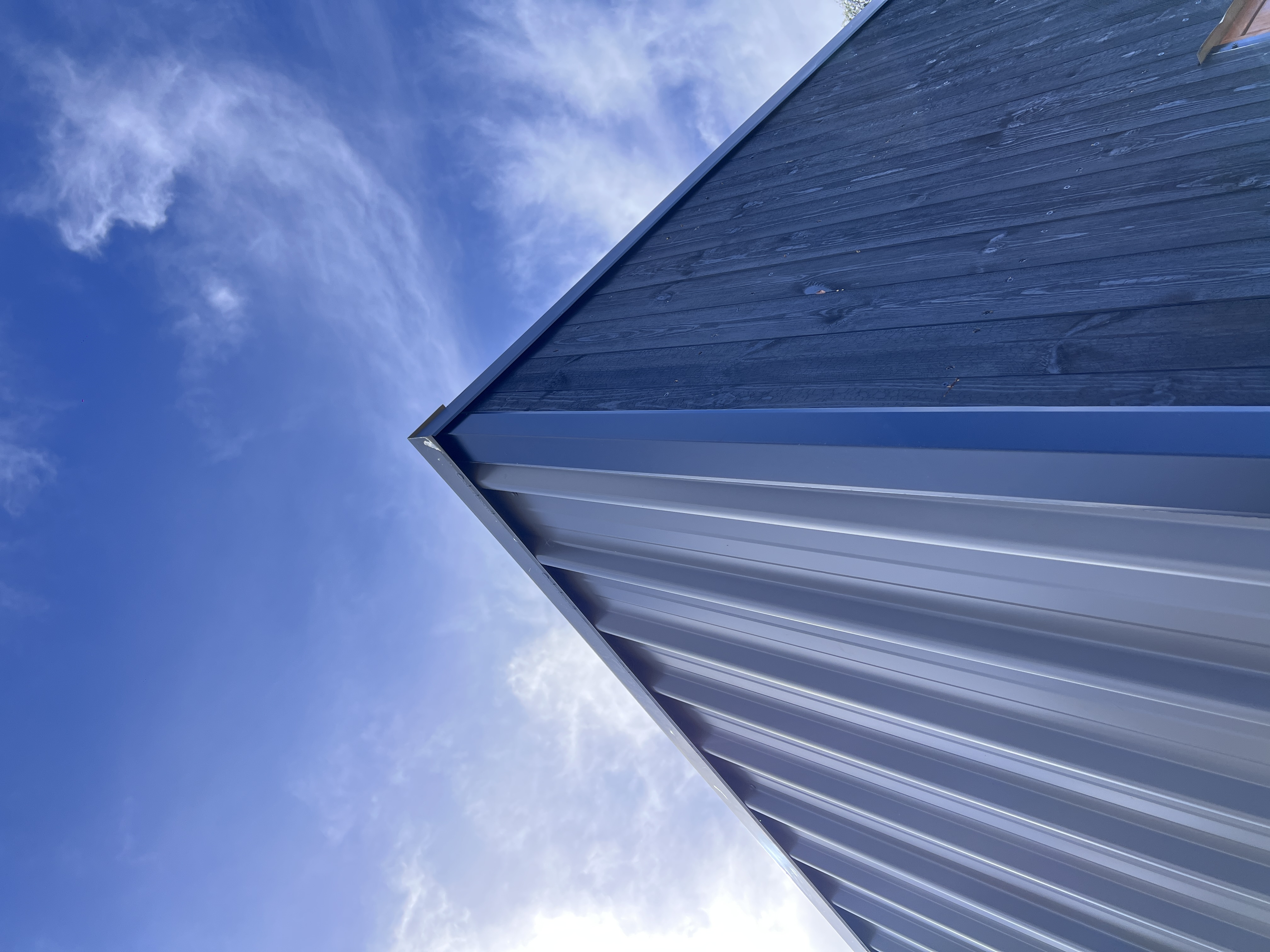 Architectural detail — Shou Sugi Ban cladding meets Colorbond skillion roof